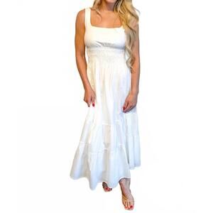 NEW NEEDII shay midi dress in white